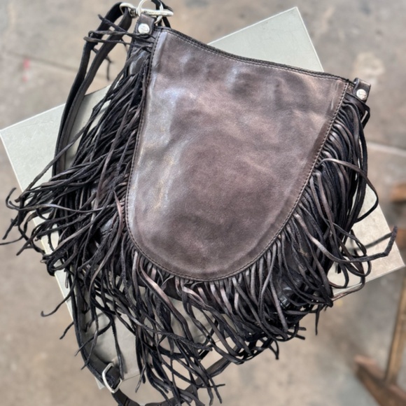 Grigio Campomaggi Tracolla Vacchetta + Frange Bag (Fringe Bag) - Picture 2 of 3